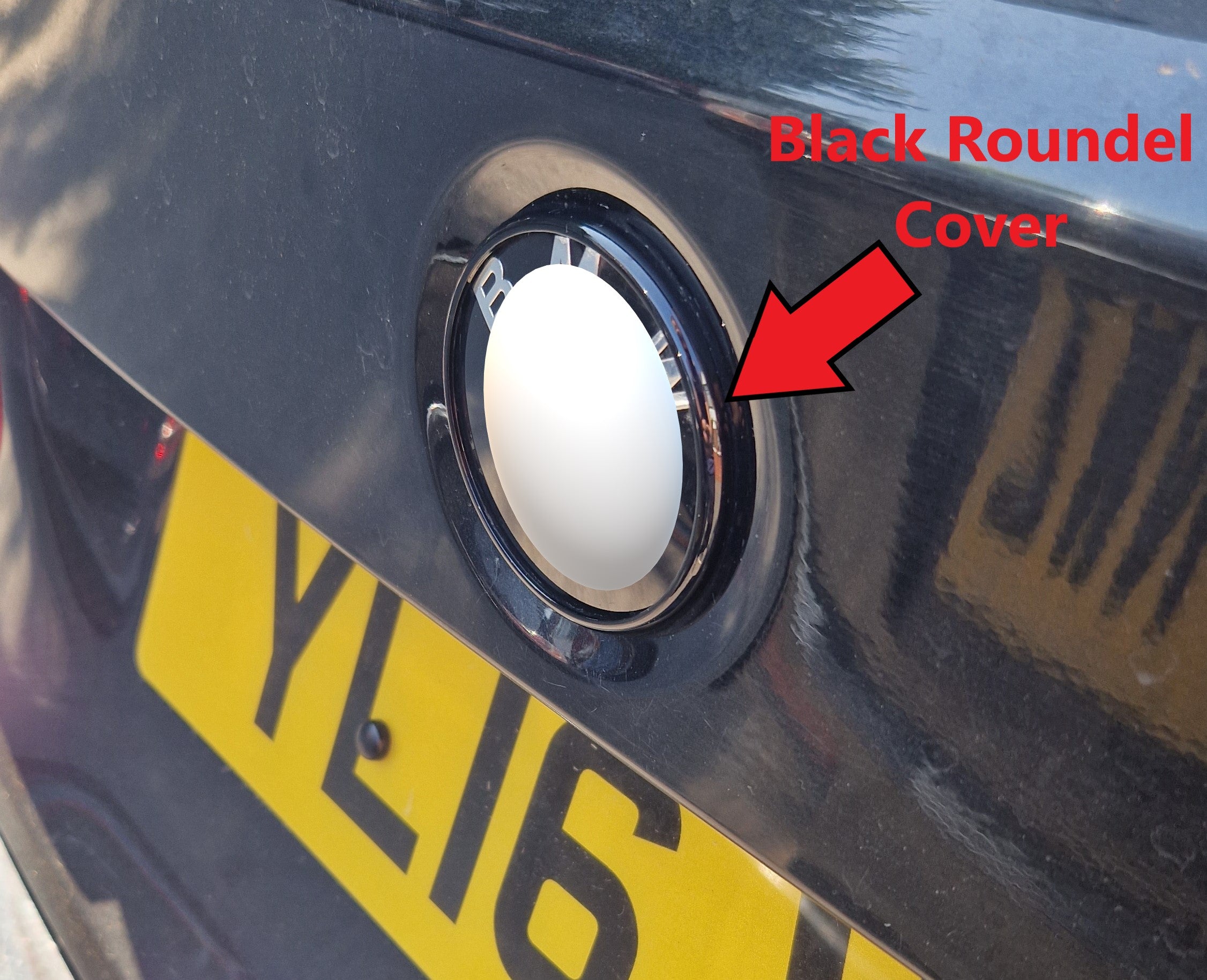 BMW 74mm Rear Badge Surround - Gloss Black - De-chrome Rear F30 F31 F33 F80 Trunk Boot Rear Emblem - Custom My Ride