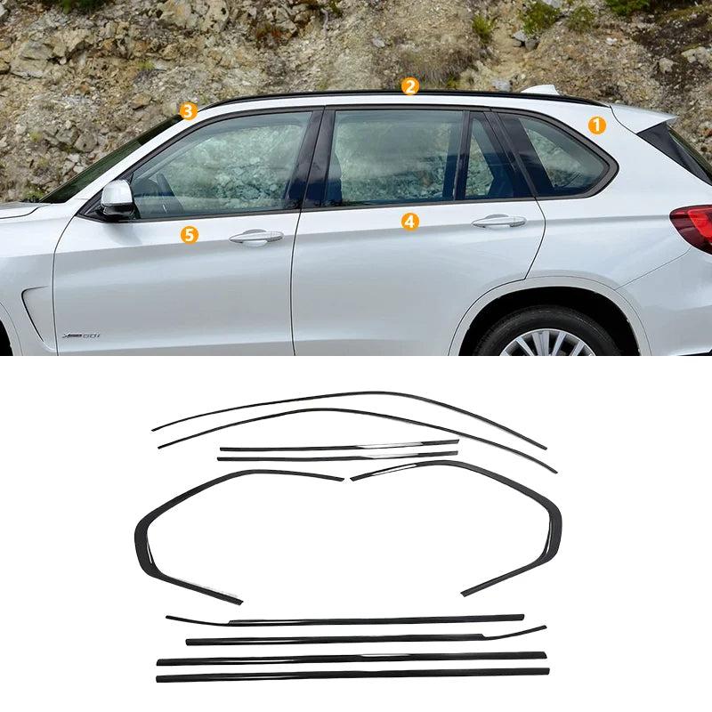 BMW X5 F15 Black Window Trims 2014-2018 Blackout dechrome Night package