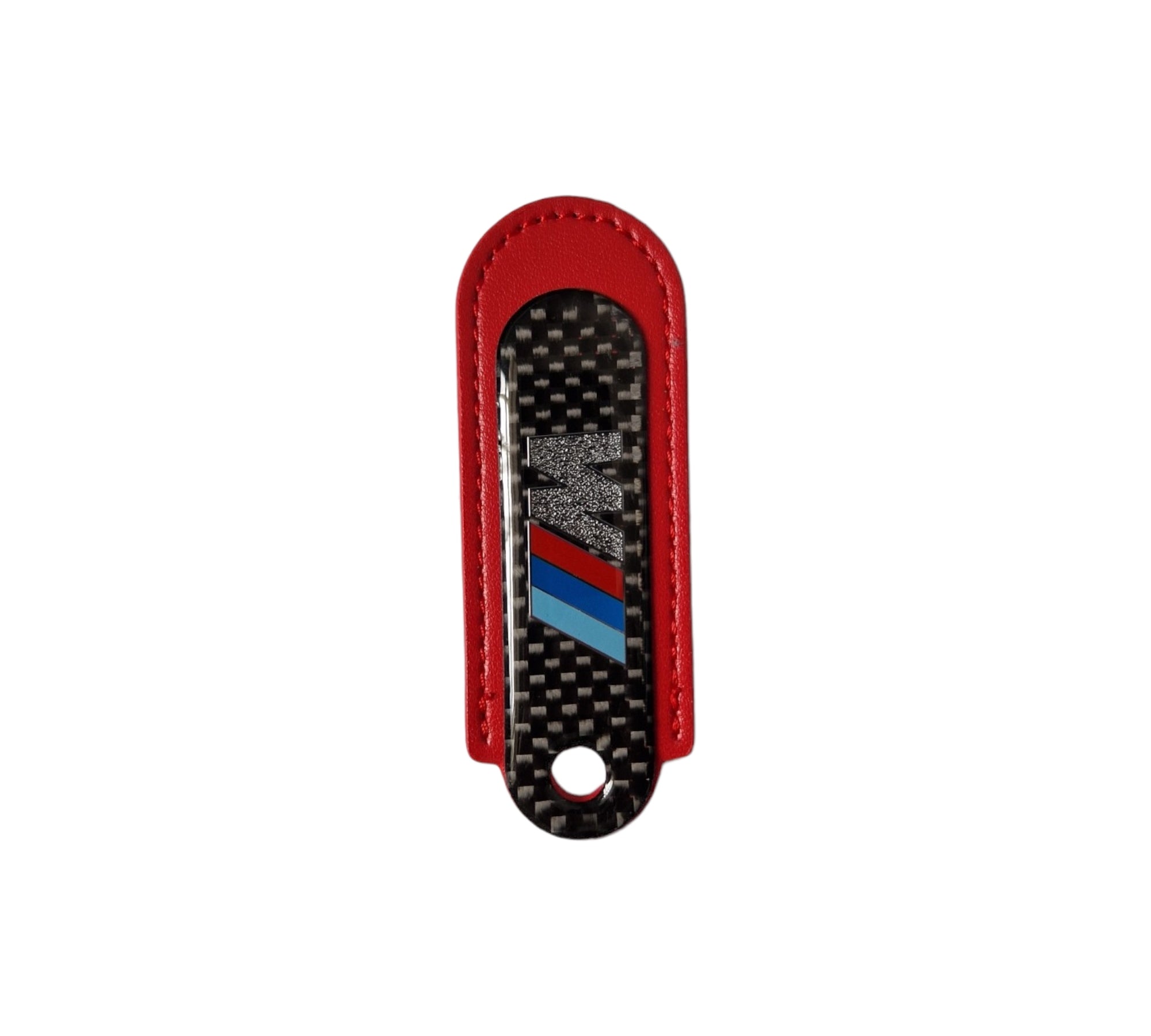 M-Tech Carbon Fibre Red Leather Key Ring - BMW Accessories - Custom My Ride