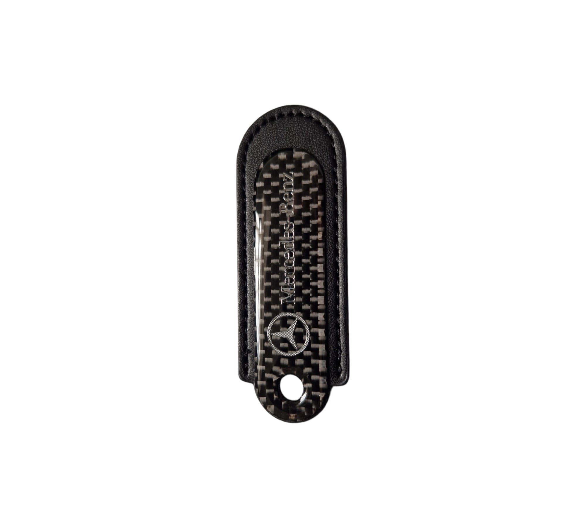 Mercedes Black Carbon Fibre/Leather Key Ring - Accessories - Custom My Ride