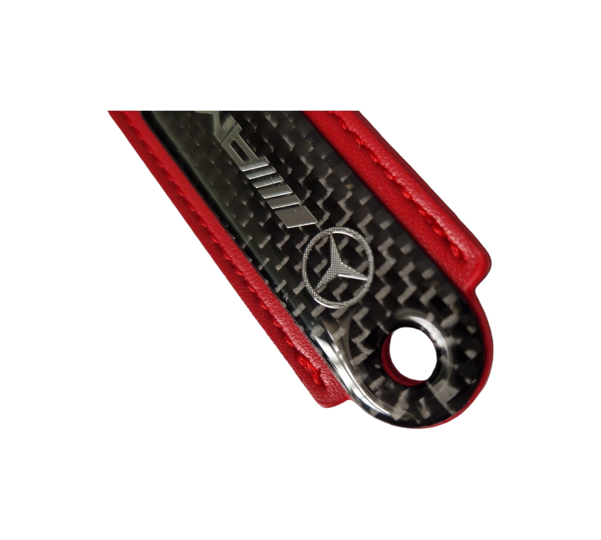 AMG Red Carbon Fibre/Leather Key Ring - Accessories - Custom My Ride