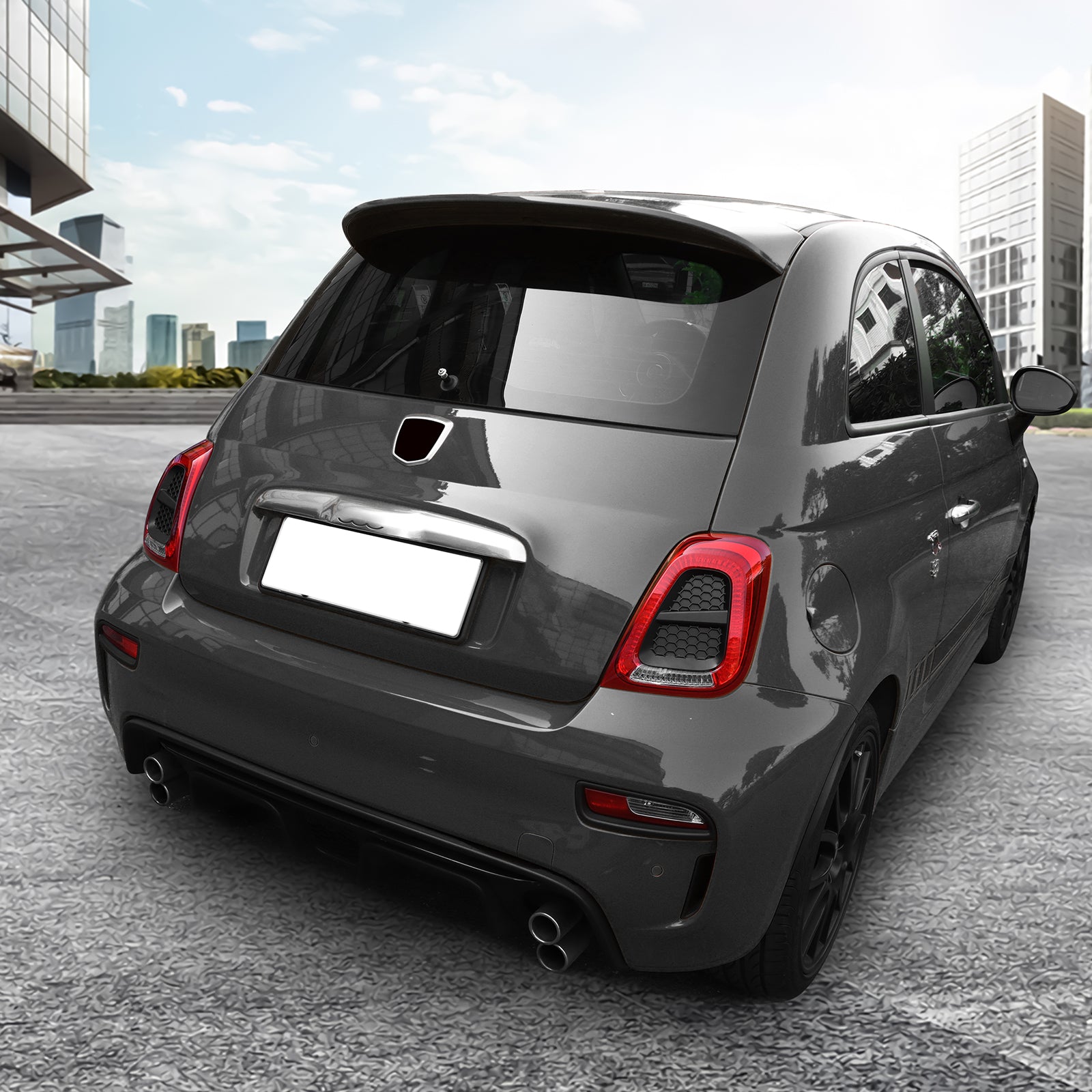 Fiat 500 Black Rear Light Covers