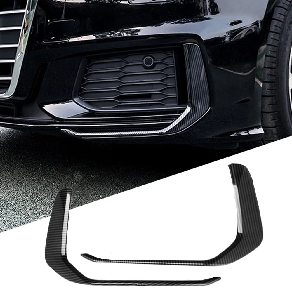 Audi A6 C8 19-21 Front Fog Lamp Garnish Trims - Faux Carbon - Custom My Ride