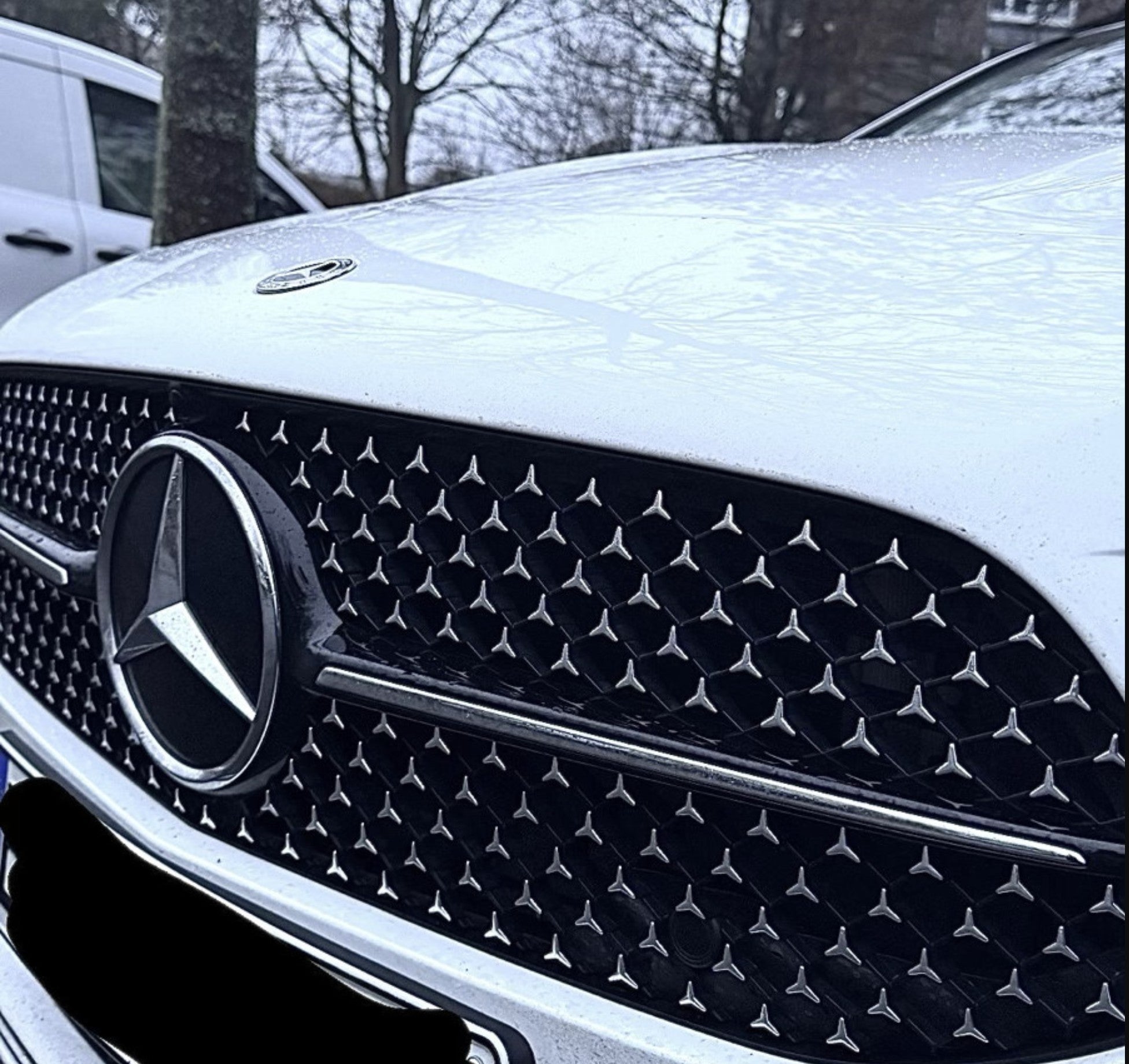 Mercedes Front Grill Star Chrome Stickers Upgrade - 2024+ W177 W206 AMG