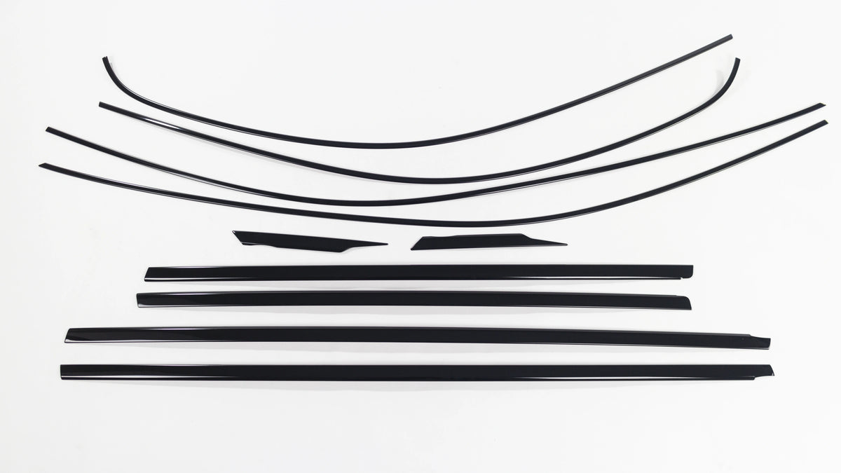C Class W204 Black Window Trims 2007-2014 Blackout Dechrome Night Package - suitable for Mercedes C Class W204