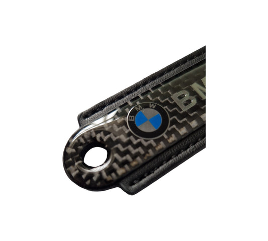 BMW Black Carbon Fibre/Leather Key Ring - Accessories - Custom My Ride