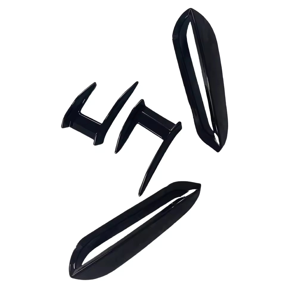 Gloss Black Front Bumper Side Splitter Spoiler with Air Vent Covers for BMW 1 Series F40 118i 118d 120i 120d M135i 2019-2024