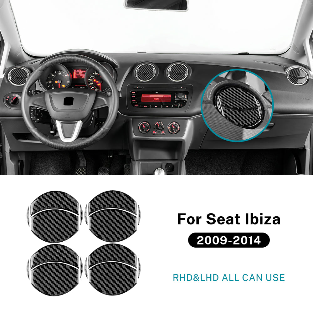 Seat Ibiza 6P 6J Air Vent Covers Soft Carbon Fibre Cover 2009-14