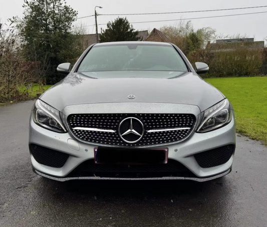 Mercedes C Class W205 Gloss Black Front Lip Lower Bumper Trims AMG Line 2014-18 - Custom My Ride