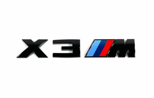 BMW X3M REAR TRUNK BLACK EMBLEM BADGE - GLOSS BLACK E83 F25 G01 X3M - Custom My Ride