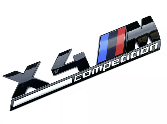 BMW X4M Competiton REAR TRUNK BLACK EMBLEM BADGE - GLOSS BLACK F26 G02 - Custom My Ride