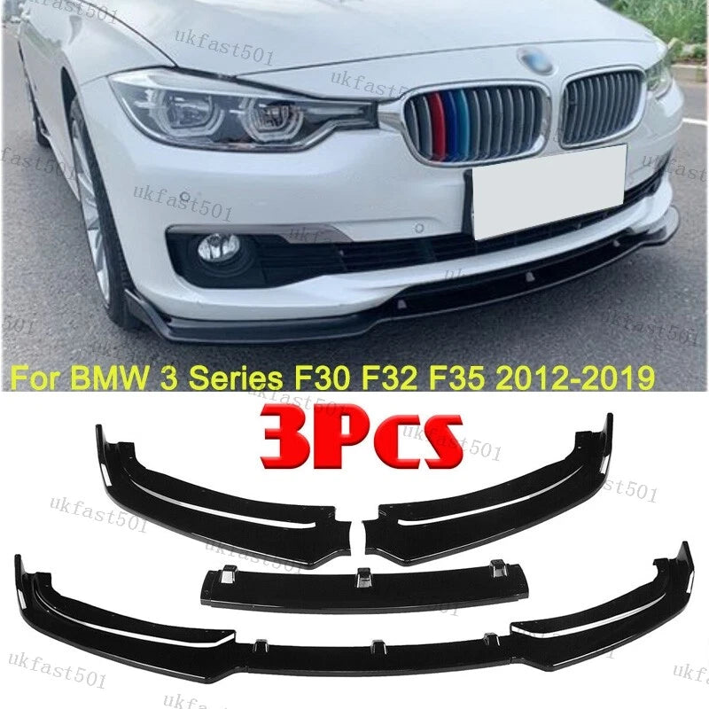 Gloss Black Front Bumper Splitter Lip for BMW 3 Series F30 F32 F35 2012-2019