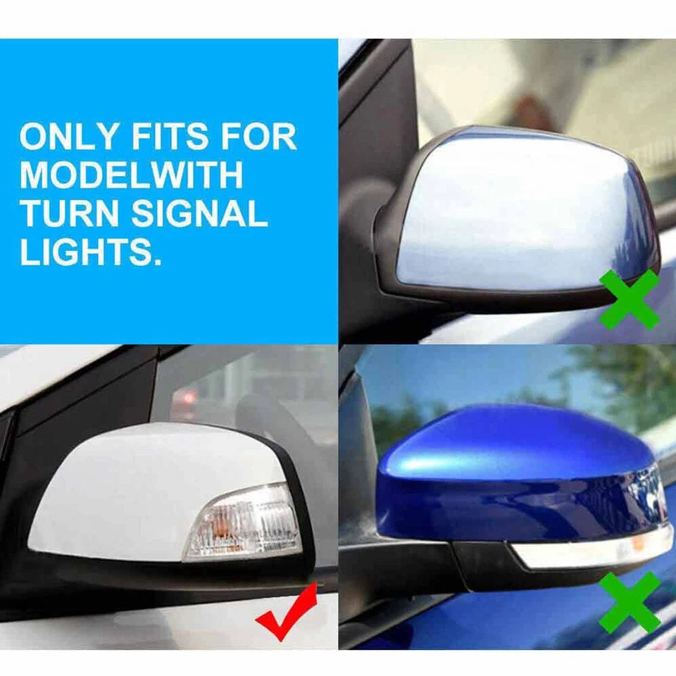 Gloss Black Wing Mirror Cover Caps Pair for Ford Focus MK2 2005-2008
