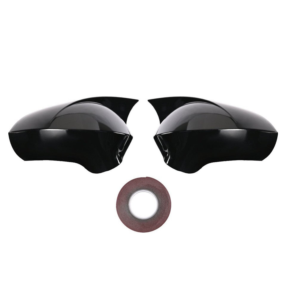 Gloss Black Wing Mirror Cover Caps Pair for Seat Ibiza 6J MK4 2008-2017 Front Left & Right ABS Direct Fit Replacement