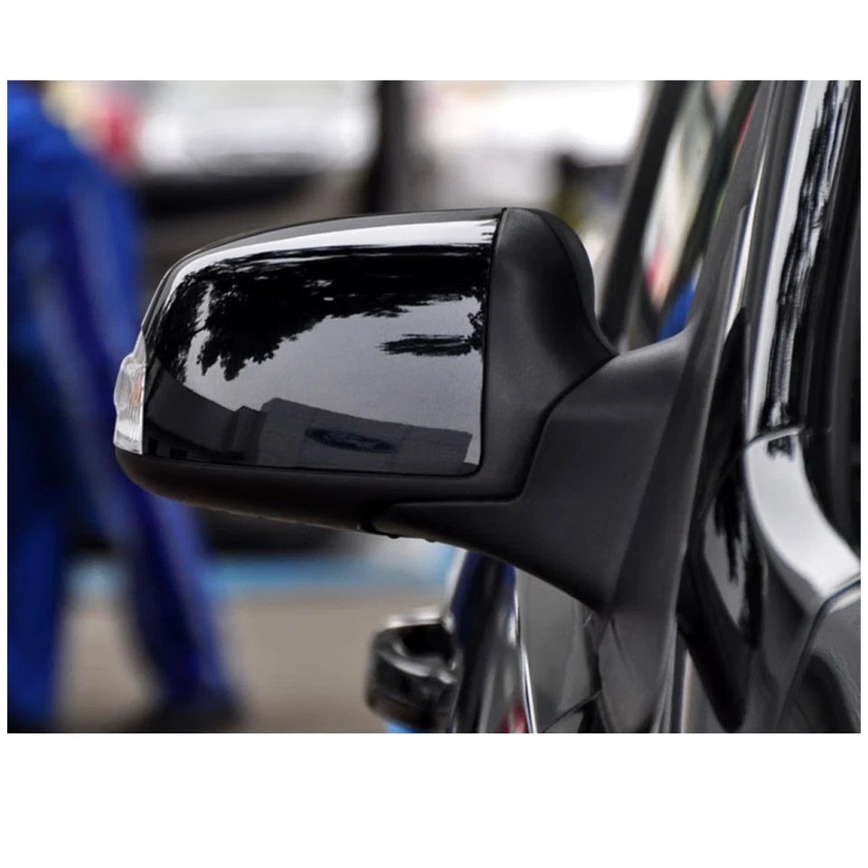 Gloss Black Wing Mirror Cover Caps Pair for Ford Focus MK2 2005-2008