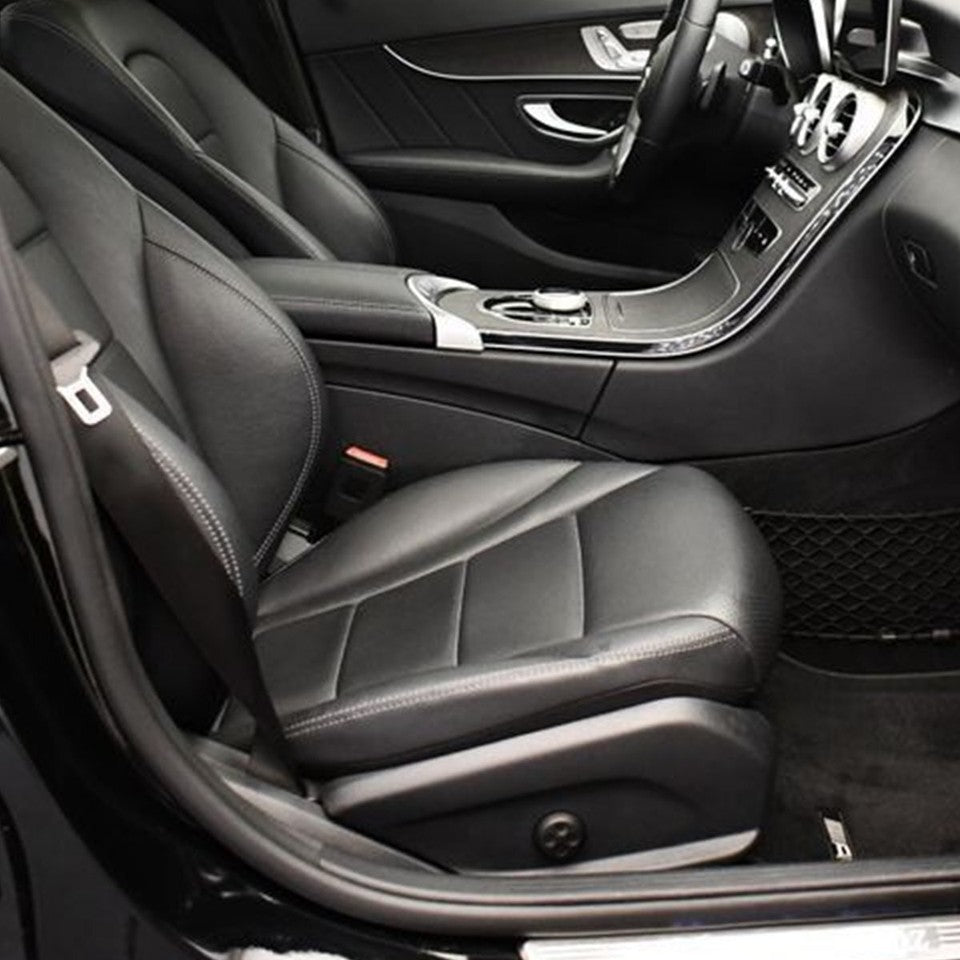 Front Right Driver Bottom Synthetic Leather Black Seat Cover for Mercedes Benz C-Class W205 2015-2021 C250 C300 C350 C400 4Matic Direct Fit