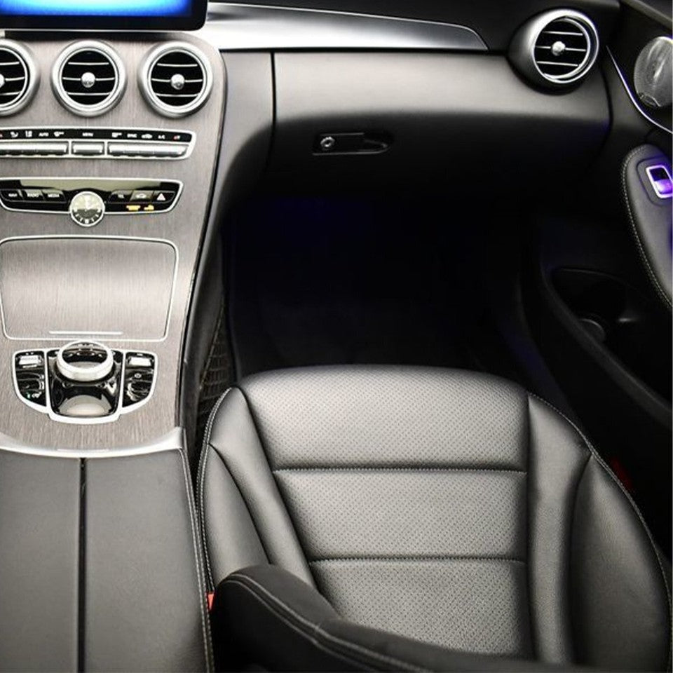 Front Right Driver Bottom Synthetic Leather Black Seat Cover for Mercedes Benz C-Class W205 2015-2021 C250 C300 C350 C400 4Matic Direct Fit