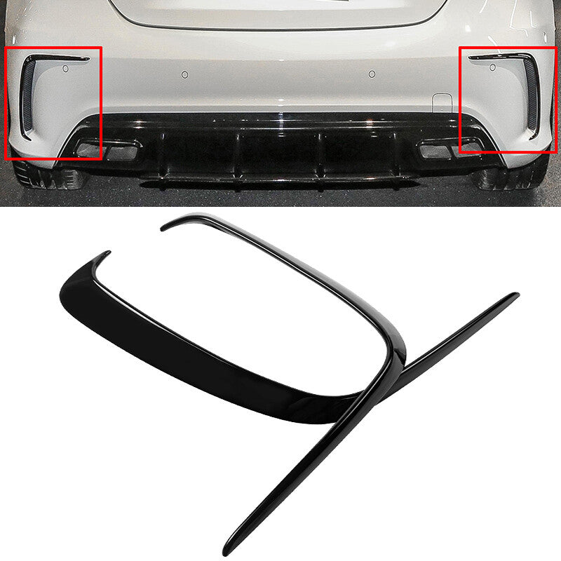 Gloss Black Rear Bumper Splitter Canards for Mercedes W176 A200 A250 A45 AMG 2013-2016