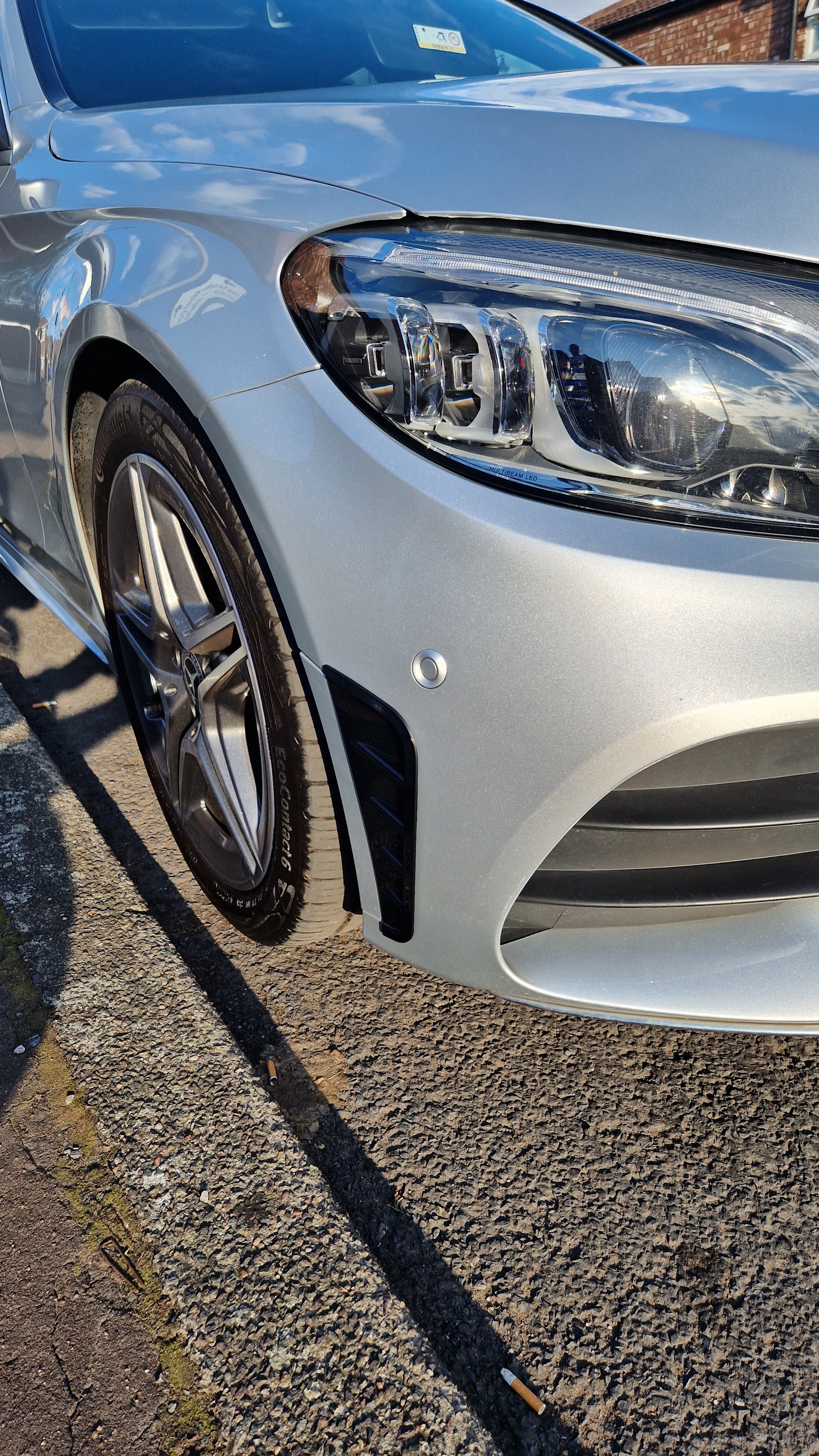 Mercedes C Class W205 Front Bumper Side Air Vent Trims Spoilers AMG Line 2018+ - Custom My Ride