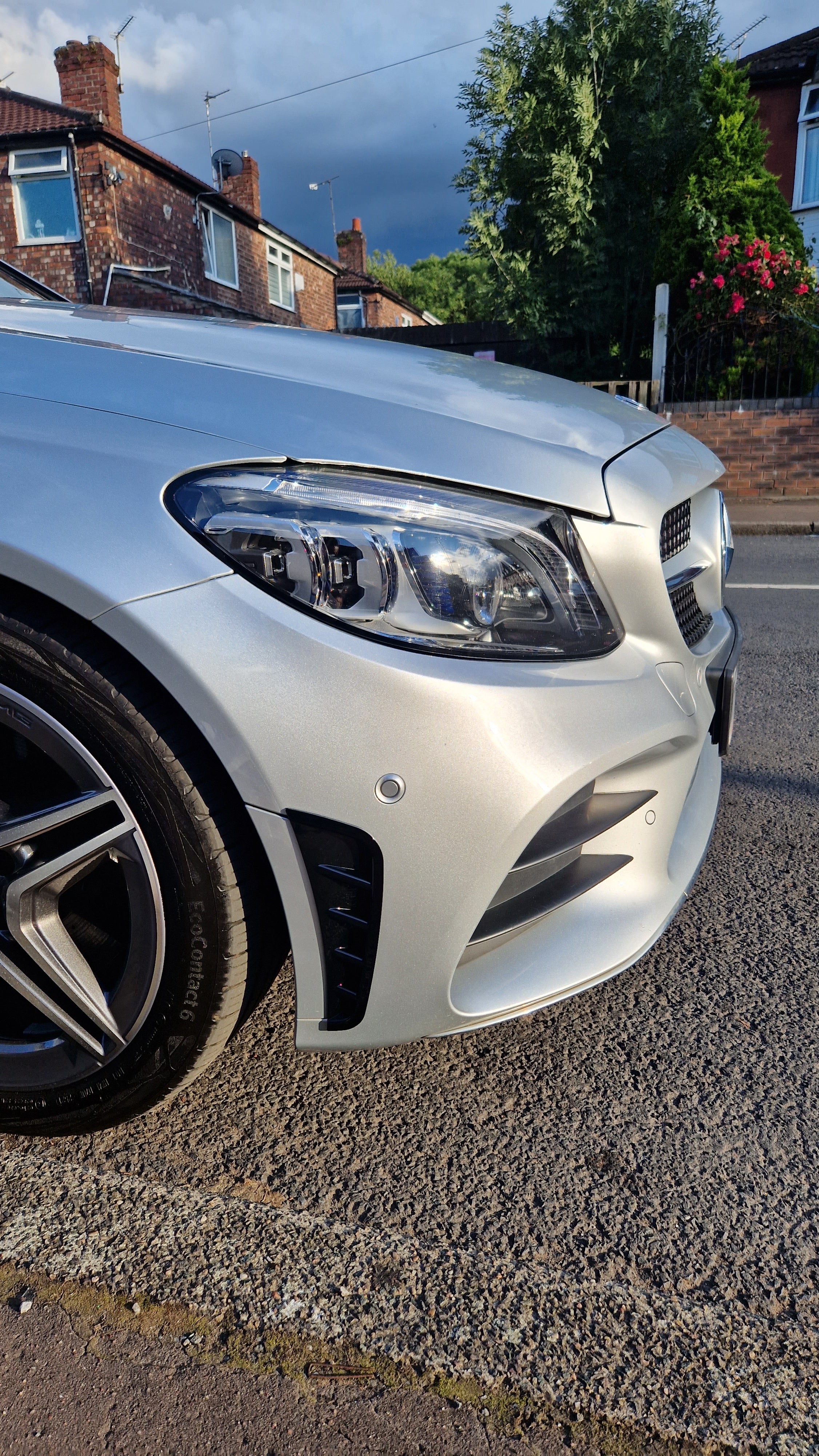 Mercedes C Class W205 Front Bumper Side Air Vent Trims Spoilers AMG Line 2018+ - Custom My Ride