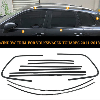 VW Touareg Black Window Trims 2010-2018 7P Blackout dechrome
