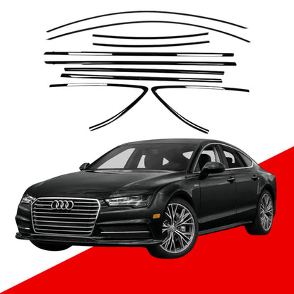 Audi A7 Sportback Black Window Trims 4G8 2010-2017 Blackout dechrome Black Optic package - Custom My Ride