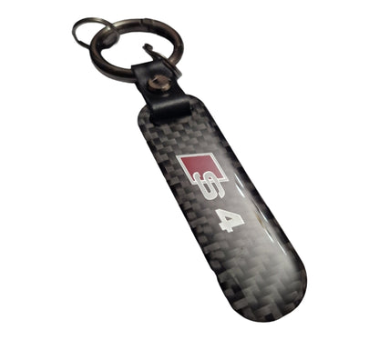 Audi S4 Carbon Fibre Key Ring - Audi Accessories Keychain - Custom My Ride