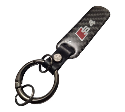 Audi S4 Carbon Fibre Key Ring - Audi Accessories Keychain - Custom My Ride
