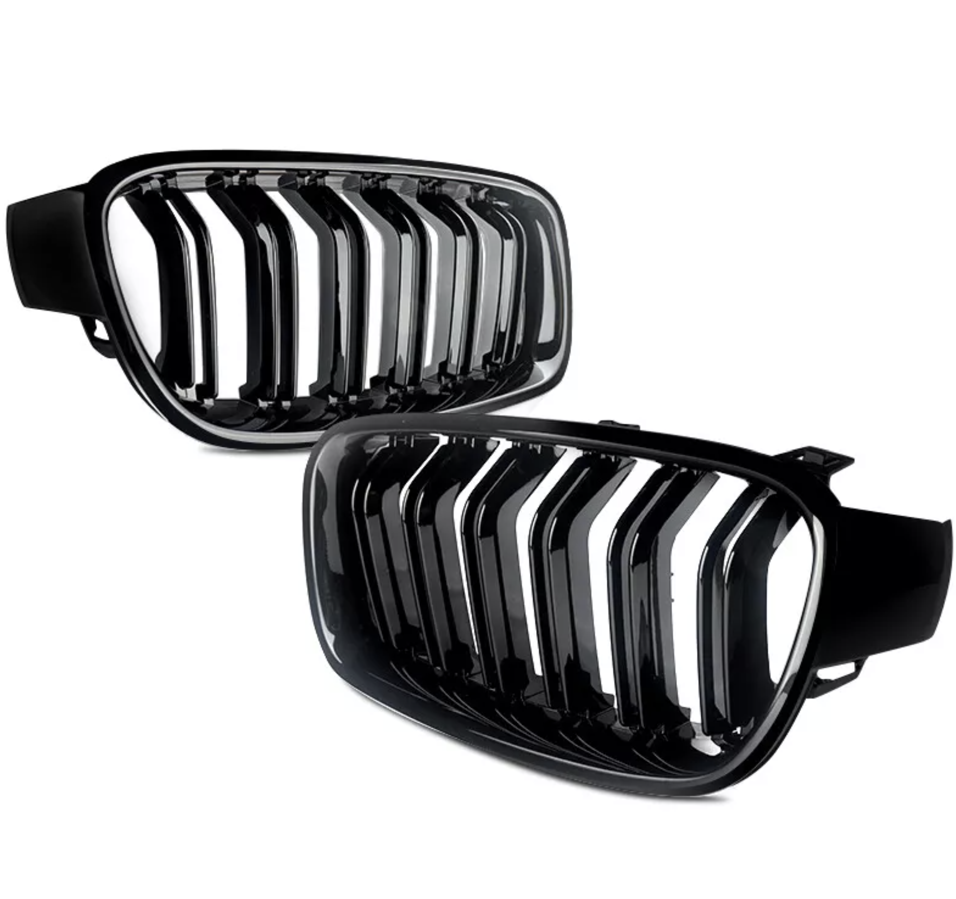 F30 Front Dual Slat Kidney Grill - Gloss Black - 3 Series BMW F31