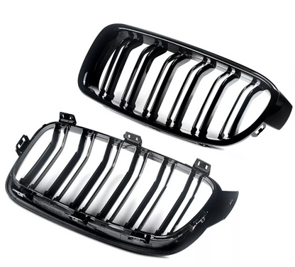 F30 Front Dual Slat Kidney Grill - Gloss Black - 3 Series BMW F31 - Custom My Ride