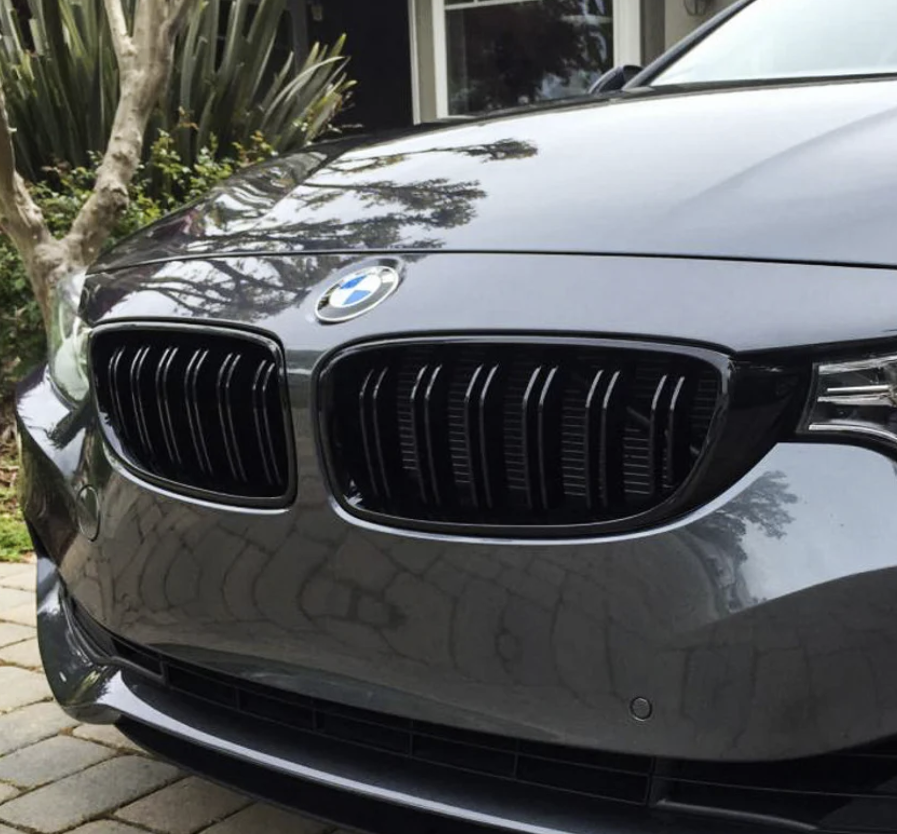 F30 Front Dual Slat Kidney Grill - Gloss Black - 3 Series BMW F31 - Custom My Ride
