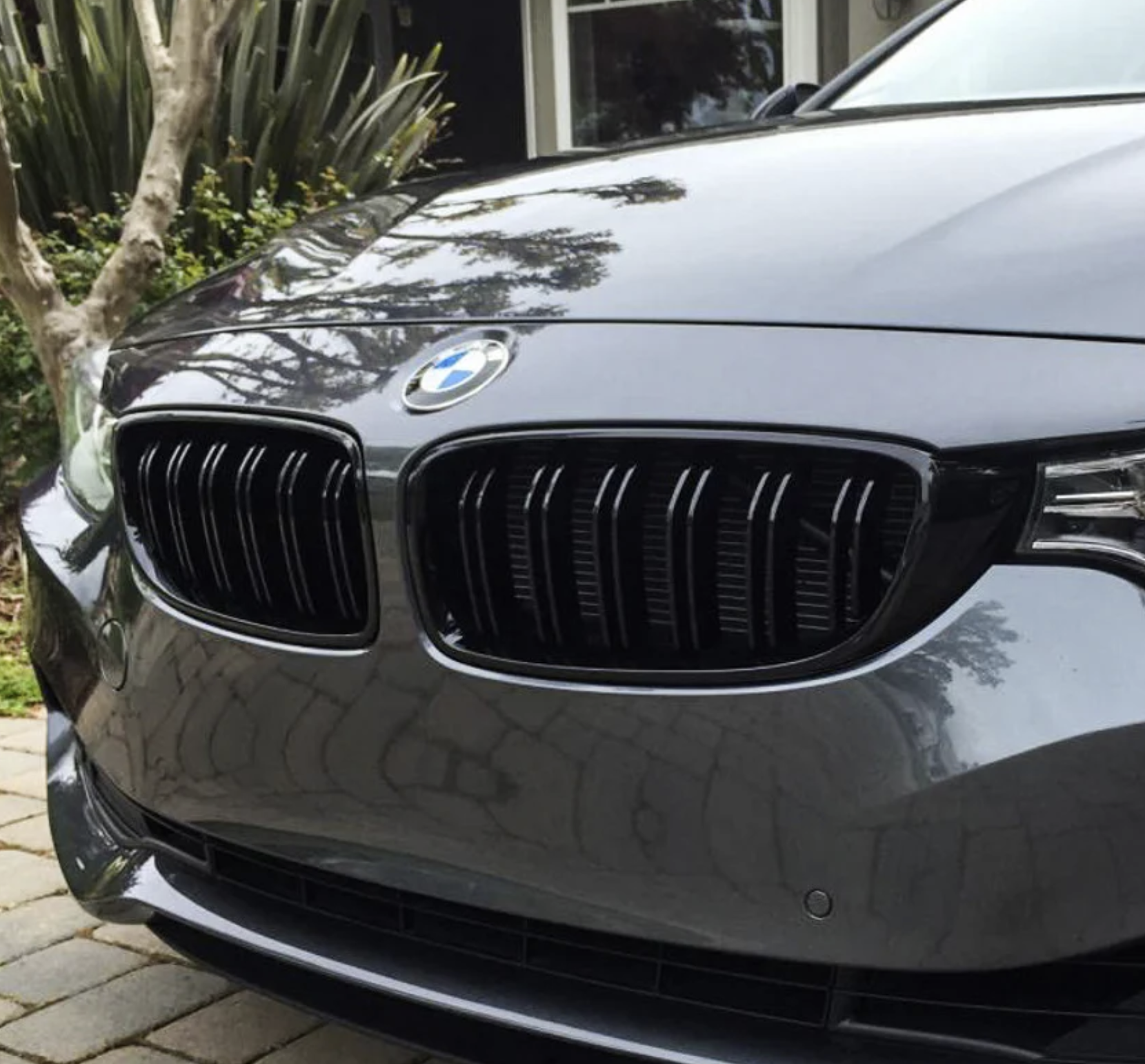 F30 Front Dual Slat Kidney Grill - Gloss Black - 3 Series BMW F31