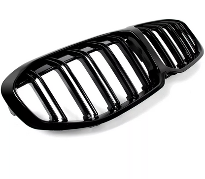 F40 Front Dual Slat Kidney Grill - Gloss Black - 1 Series BMW F40 M140i M135i - Custom My Ride