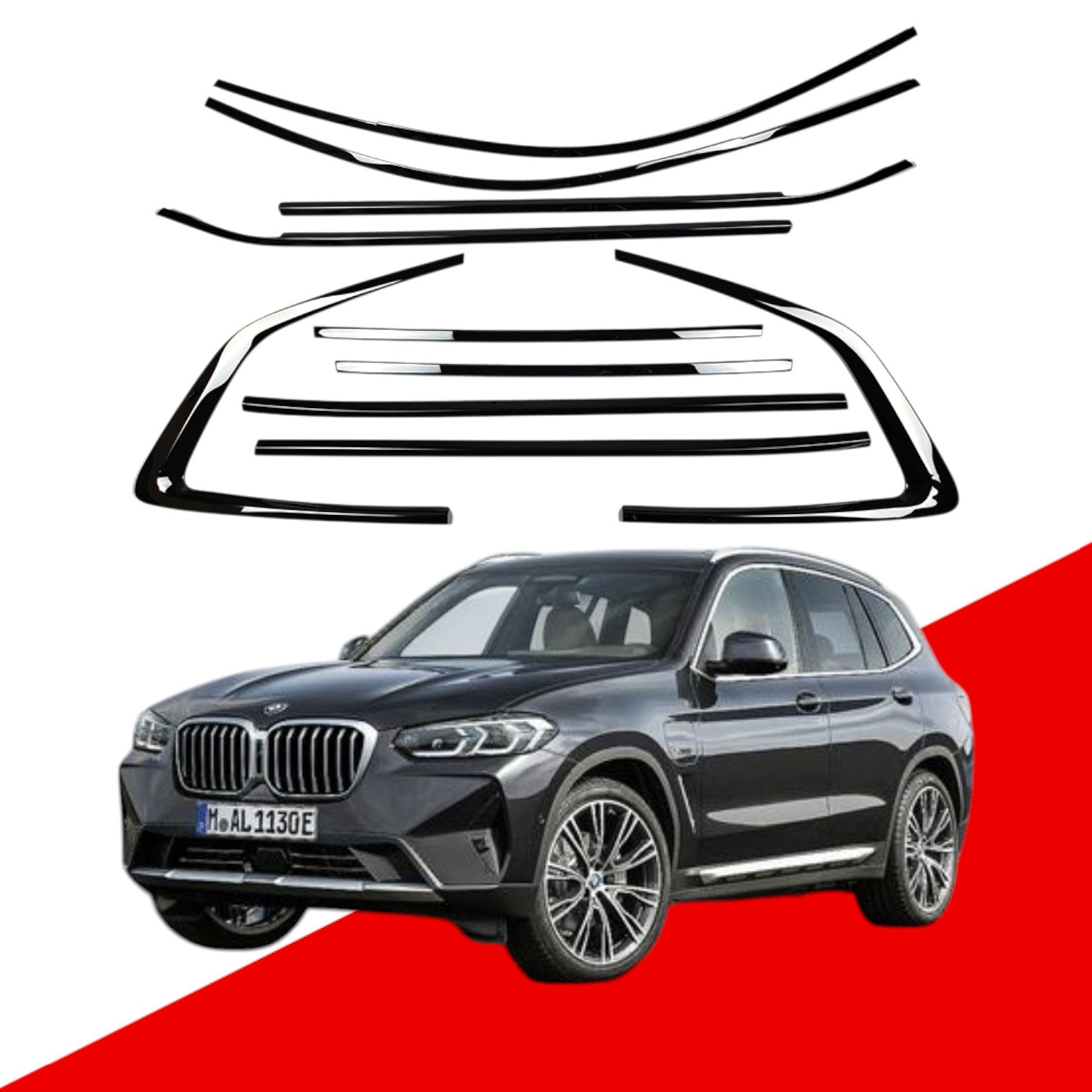 BMW X3 G01 Black Window Trims 2018-2024 Blackout dechrome Night package