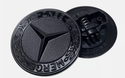 Mercedes Black Bonnet Badge Emblem W176 W205 W204 W177 - Custom My Ride
