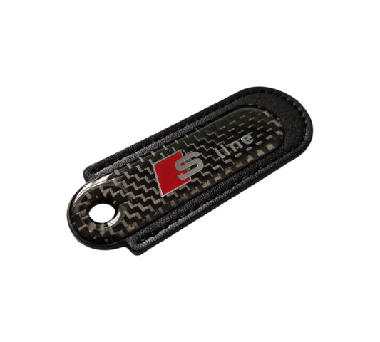 Audi S-Line Black Carbon Fibre/Leather Key Ring - Accessories - Custom My Ride