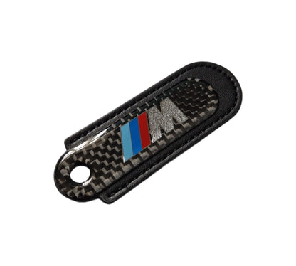 M-Tech Carbon Fibre Black Leather Key Ring - BMW Accessories - Custom My Ride