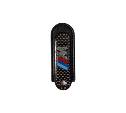 M-Tech Carbon Fibre Black Leather Key Ring - BMW Accessories - Custom My Ride