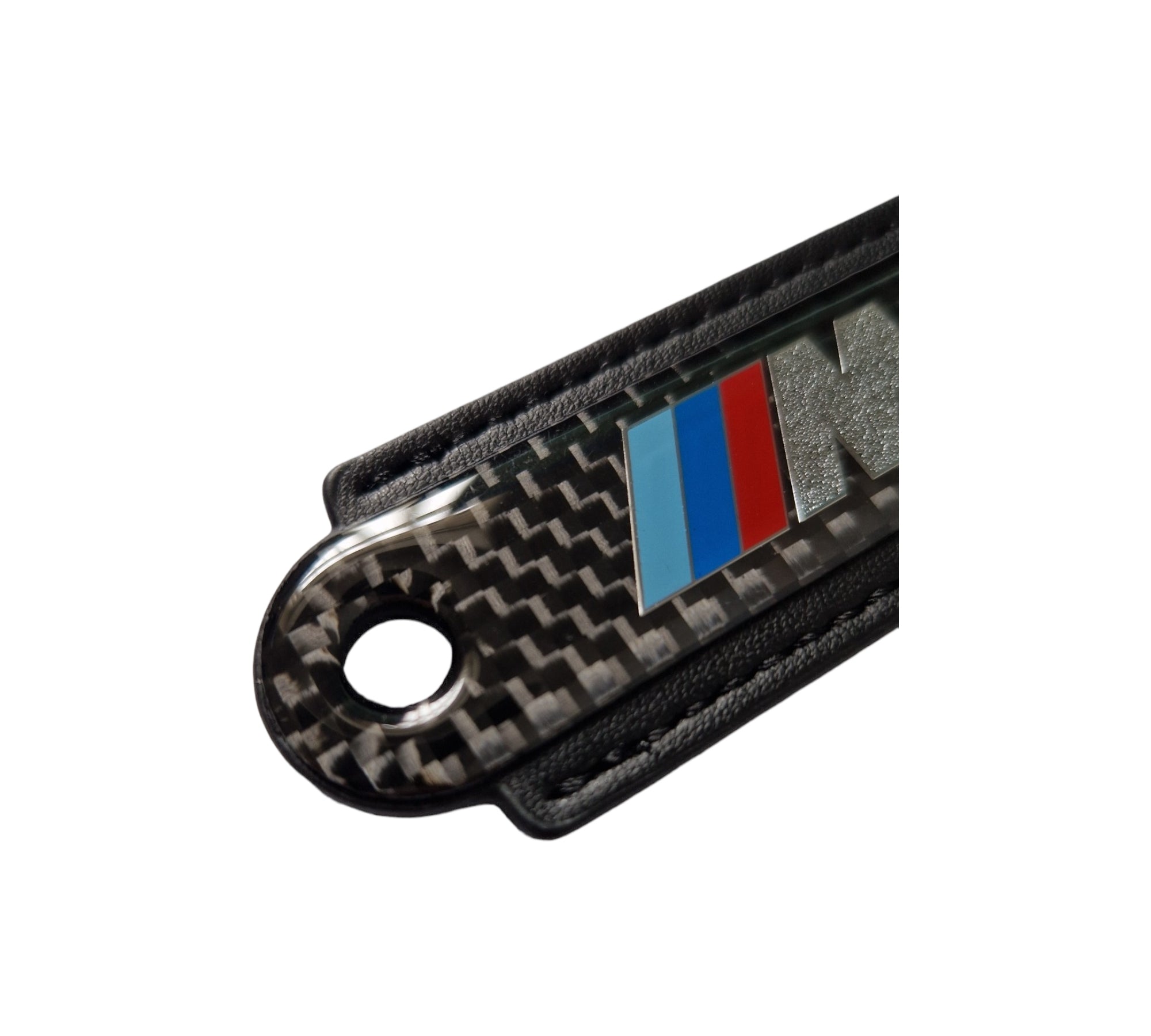 M-Tech Carbon Fibre Black Leather Key Ring - BMW Accessories