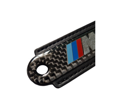 M-Tech Carbon Fibre Black Leather Key Ring - BMW Accessories - Custom My Ride