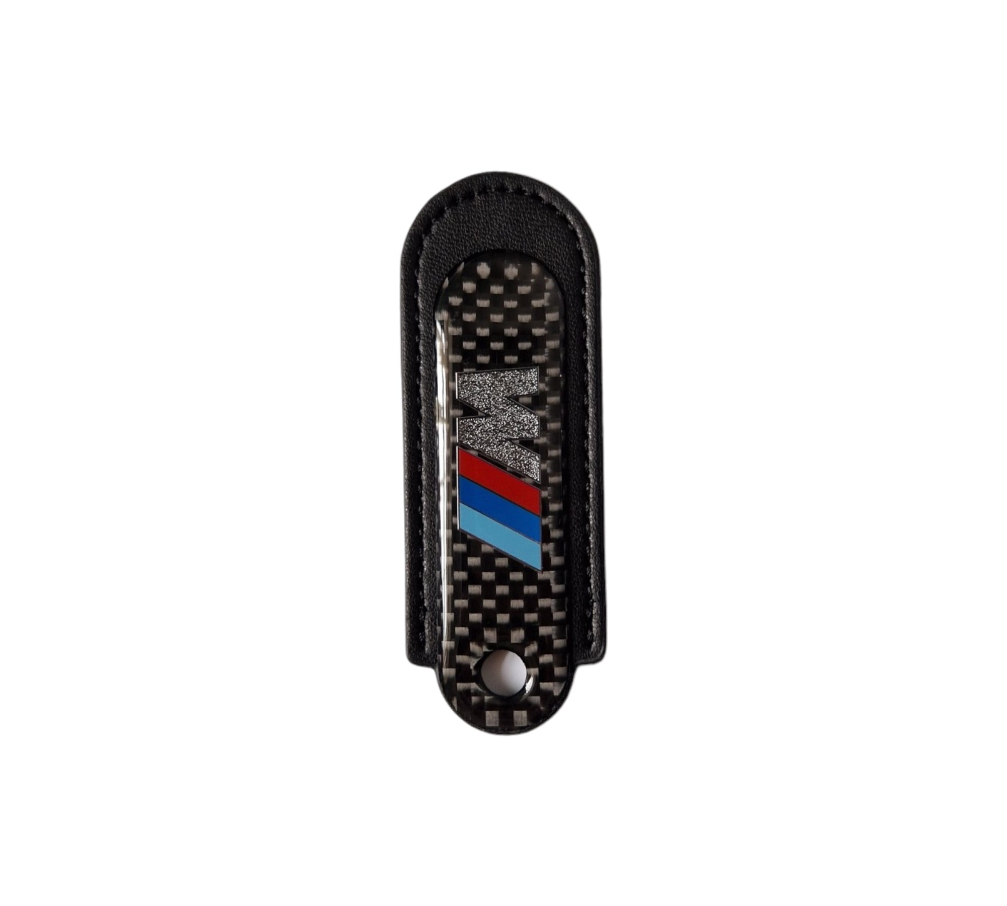 M-Tech Carbon Fibre Black Leather Key Ring - BMW Accessories