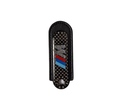 M-Tech Carbon Fibre Black Leather Key Ring - BMW Accessories - Custom My Ride