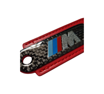 M-Tech Carbon Fibre Red Leather Key Ring - BMW Accessories - Custom My Ride