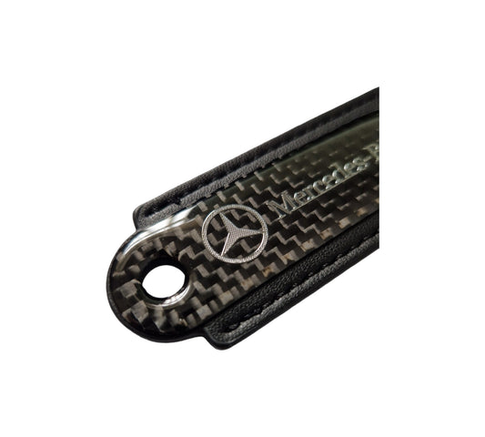 Mercedes Black Carbon Fibre/Leather Key Ring - Accessories - Custom My Ride