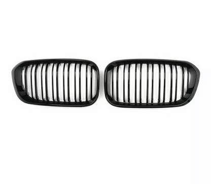 F20 Front Dual Slat Kidney Grill - Gloss Black - 1 Series BMW F21 M140i M135i - Custom My Ride