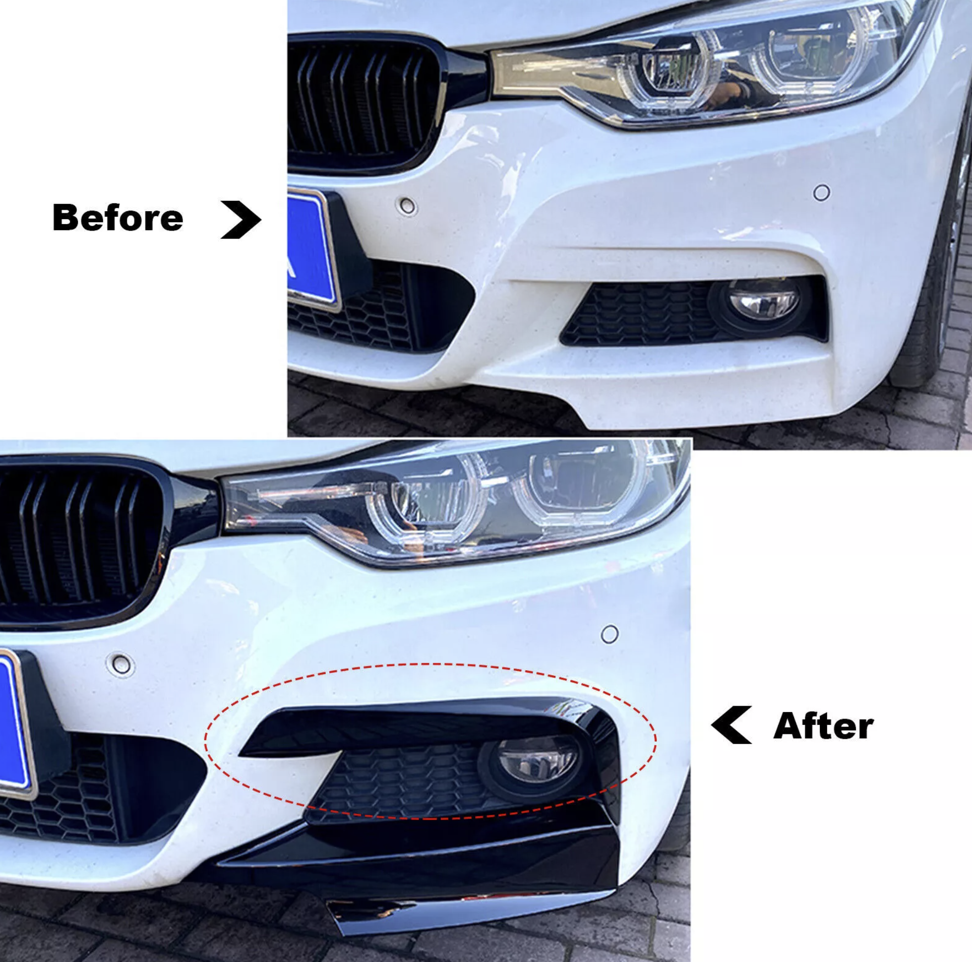 F30 Front Side Canards - Gloss Black - 3 Series BMW F31