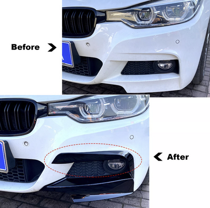 F30 Front Side Canards - Gloss Black - 3 Series BMW F31 - Custom My Ride