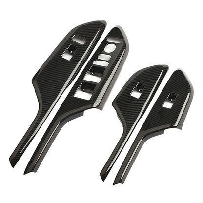 FK8 Door Switch Control Cover Overlay Set LHD - FAUX Carbon Fibre - Civic - Custom My Ride