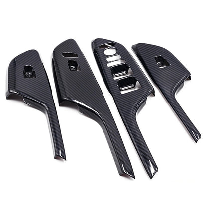 FK8 Door Switch Control Cover Overlay Set LHD - FAUX Carbon Fibre - Civic - Custom My Ride