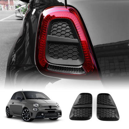 Fiat 500 Black Rear Light Covers